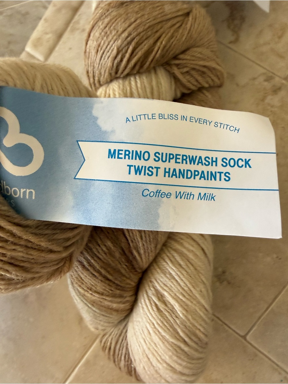 Cloudborn Fibers Merino Superwash Sock Twist Handpaints Yarn - Coffee With Milk - Picture 2 of 8